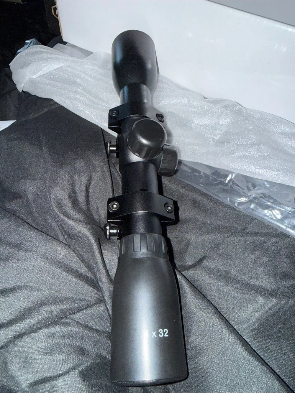 Black Rifle Scope with Adjustable Mounts - Precision Optics
